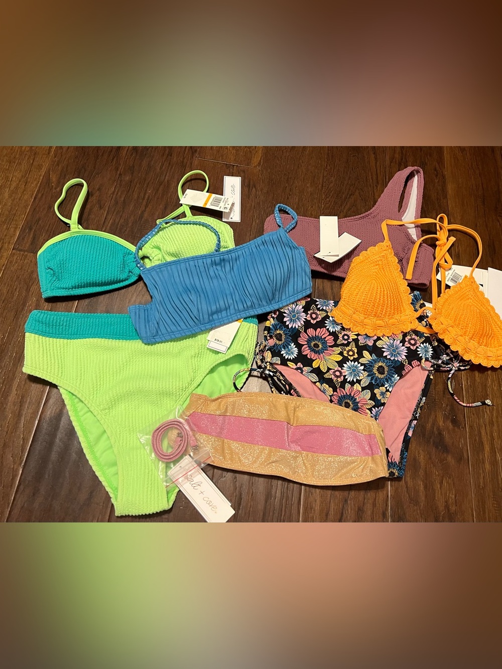 Lot of 7 Pieces Salt + Cove Swimwear Mix & Match Size Small Total MSRP $155 SP5